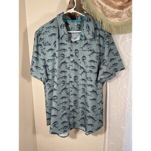 AVID Sportsware green fishing golfing boating men’s shirt Sz XL short sleeve